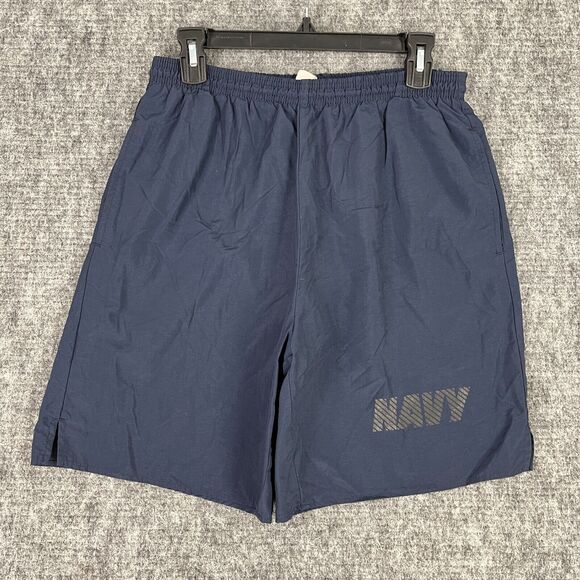 U.S.Navy Shorts Mens Medium Blue USA Made Military USN Issued Fitness Uniform - Picture 1 of 9